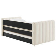 Veyla Cloud Channel Tufted Boucle Twin Daybed With Trundle - Ornate Home