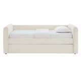 Veyla Cloud Channel Tufted Boucle Twin Daybed With Trundle - Ornate Home