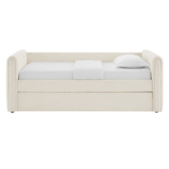 Veyla Cloud Channel Tufted Boucle Twin Daybed With Trundle - Ornate Home
