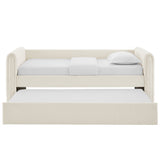 Veyla Cloud Channel Tufted Boucle Twin Daybed With Trundle - Ornate Home