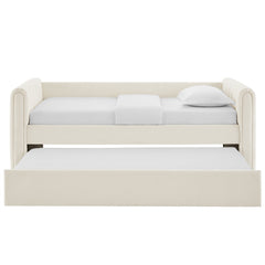 Veyla Cloud Channel Tufted Boucle Twin Daybed With Trundle - Ornate Home