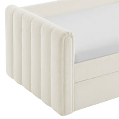 Veyla Cloud Channel Tufted Boucle Twin Daybed With Trundle - Ornate Home