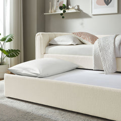 Veyla Cloud Channel Tufted Boucle Twin Daybed With Trundle - Ornate Home