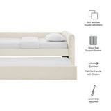 Veyla Cloud Channel Tufted Boucle Twin Daybed With Trundle - Ornate Home