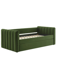 Veyla Moss Green Channel Tufted Performance Velvet Twin Daybed With Trundle - Ornate Home