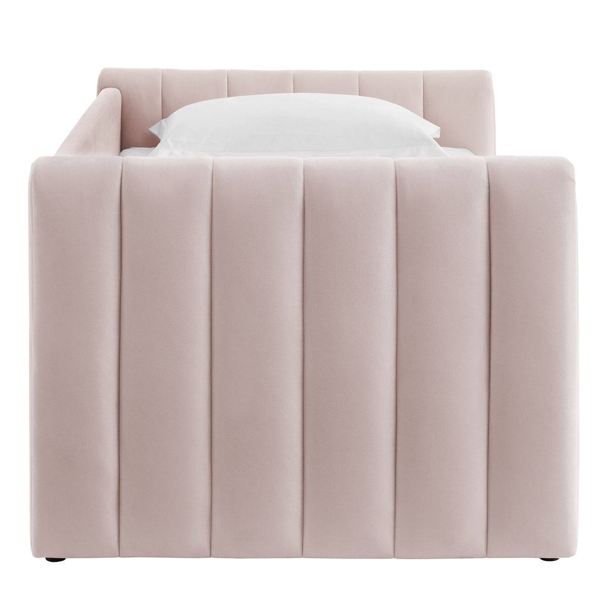 Veyla Pink Channel Tufted Performance Velvet Twin Daybed With Trundle - Ornate Home
