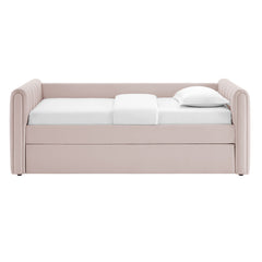 Veyla Pink Channel Tufted Performance Velvet Twin Daybed With Trundle - Ornate Home