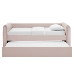 Veyla Pink Channel Tufted Performance Velvet Twin Daybed With Trundle - Ornate Home
