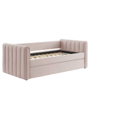Veyla Pink Channel Tufted Performance Velvet Twin Daybed With Trundle - Ornate Home