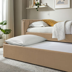 Veyla Taupe Channel Tufted Performance Velvet Twin Daybed With Trundle - Ornate Home
