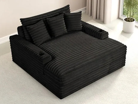 Veyrier Black 2 Arm Chaise - Ornate Home