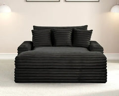 Veyrier Black 2 Arm Chaise - Ornate Home