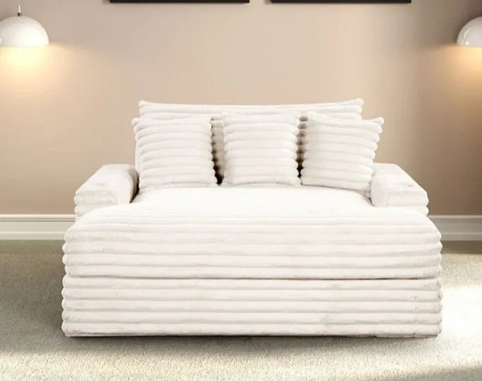 Veyrier White 2 Arm Oversize Chaise - Ornate Home