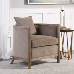 Viaggio Gray Chenille Accent Chair - Ornate Home