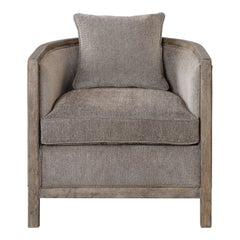 Viaggio Gray Chenille Accent Chair - Ornate Home