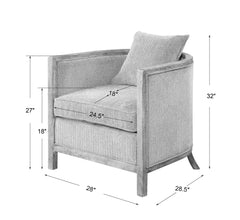 Viaggio Gray Chenille Accent Chair - Ornate Home