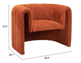 Viana Burnt Orange Accent Chair - Ornate Home