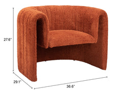 Viana Burnt Orange Accent Chair - Ornate Home