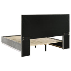 Viana Grey / White High Gloss E King 4 Pc Bedroom Set - Ornate Home