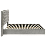 Viana Grey / White High Gloss E King Bed - Ornate Home