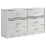 Viana Grey / White High Gloss Queen 4 Pc Bedroom Set - Ornate Home