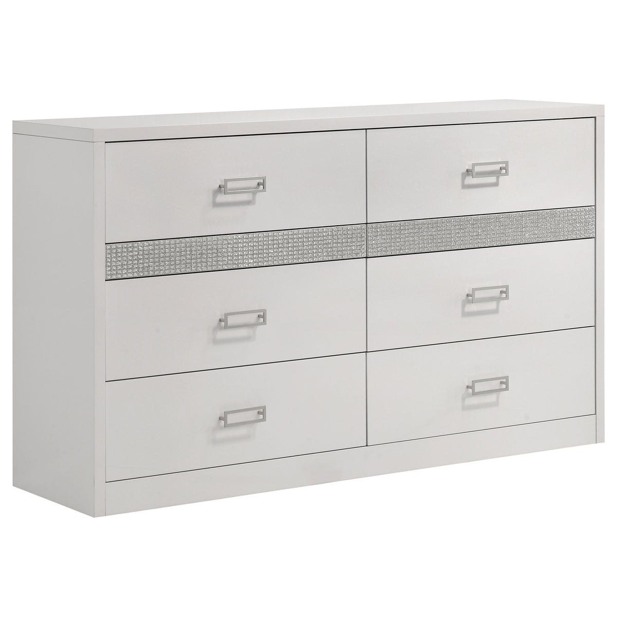 Viana Grey / White High Gloss Queen 4 Pc Bedroom Set - Ornate Home
