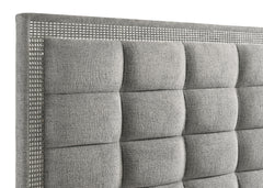 Viana Grey / White High Gloss Queen 4 Pc Bedroom Set - Ornate Home