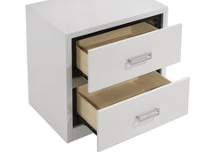 Viana Grey / White High Gloss Queen 4 Pc Bedroom Set - Ornate Home