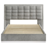 Viana Grey / White High Gloss Queen Bed - Ornate Home