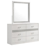 Viana White High Gloss Dresser With Mirror - Ornate Home