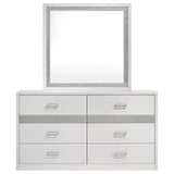 Viana White High Gloss Dresser With Mirror - Ornate Home