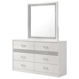 Viana White High Gloss Dresser With Mirror - Ornate Home