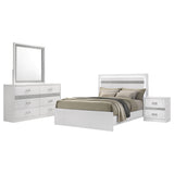 Viana White High Gloss E King 4 Pc Bedroom Set - Ornate Home