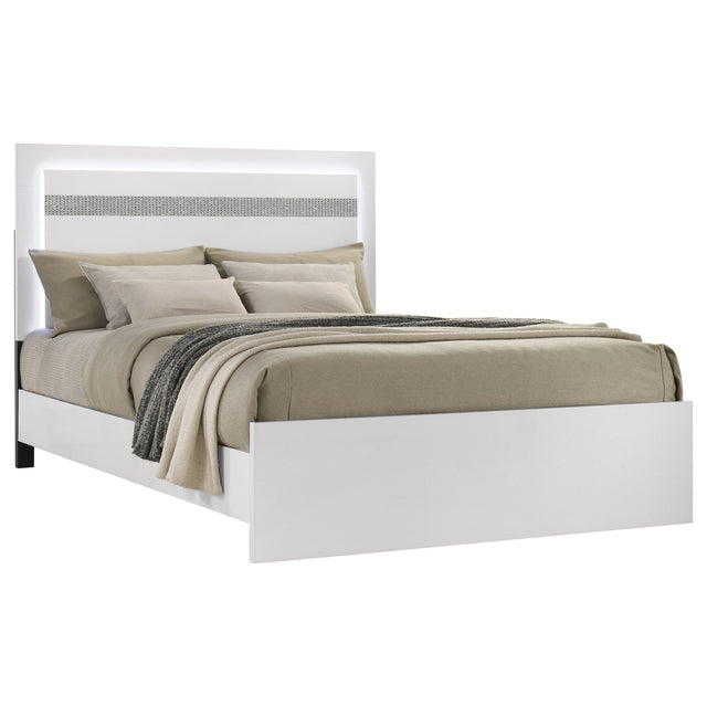 Viana White High Gloss E King Bed - Ornate Home