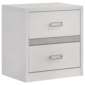 Viana White High Gloss Nightstand - Ornate Home