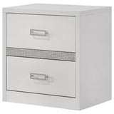 Viana White High Gloss Nightstand - Ornate Home