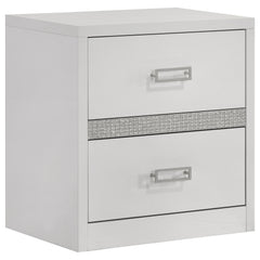 Viana White High Gloss Queen 4 Pc Bedroom Set - Ornate Home