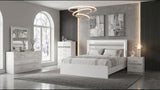 Viana White High Gloss Queen 5 Pc Bedroom Set - Ornate Home