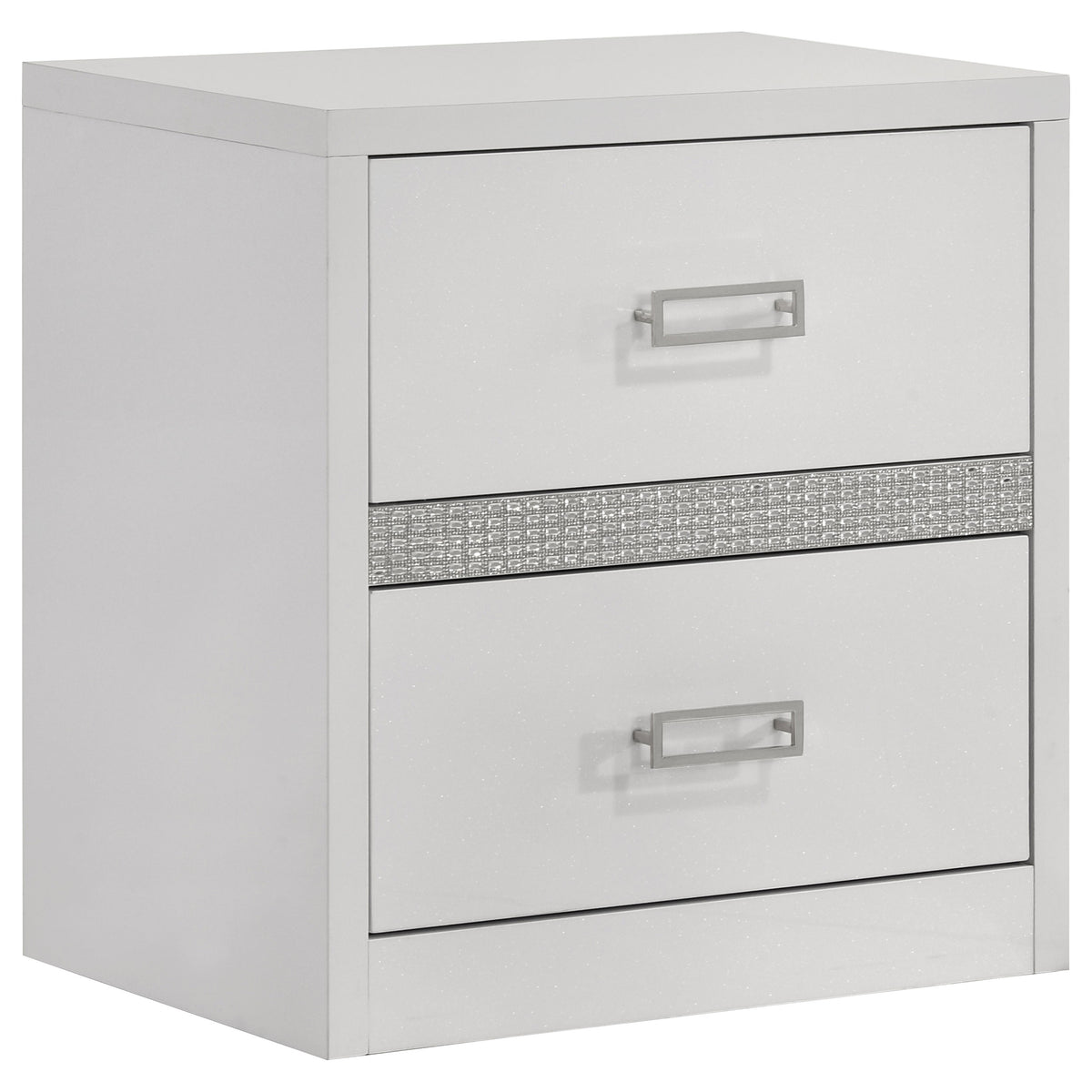 Viana White High Gloss Queen 5 Pc Bedroom Set - Ornate Home