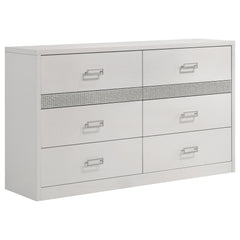 Viana White High Gloss Queen 5 Pc Bedroom Set - Ornate Home