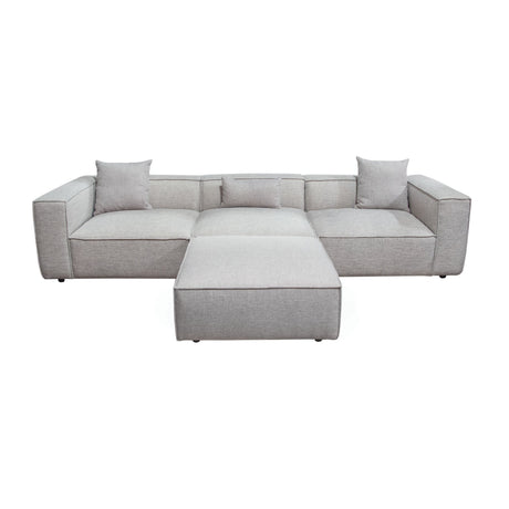 Vice Fabric 4pc Modular Sectional with Ottoman - Ornate Home