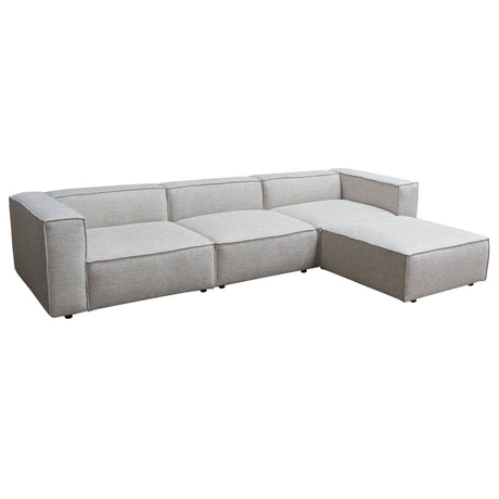 Vice Fabric 4pc Modular Sectional with Ottoman - Ornate Home