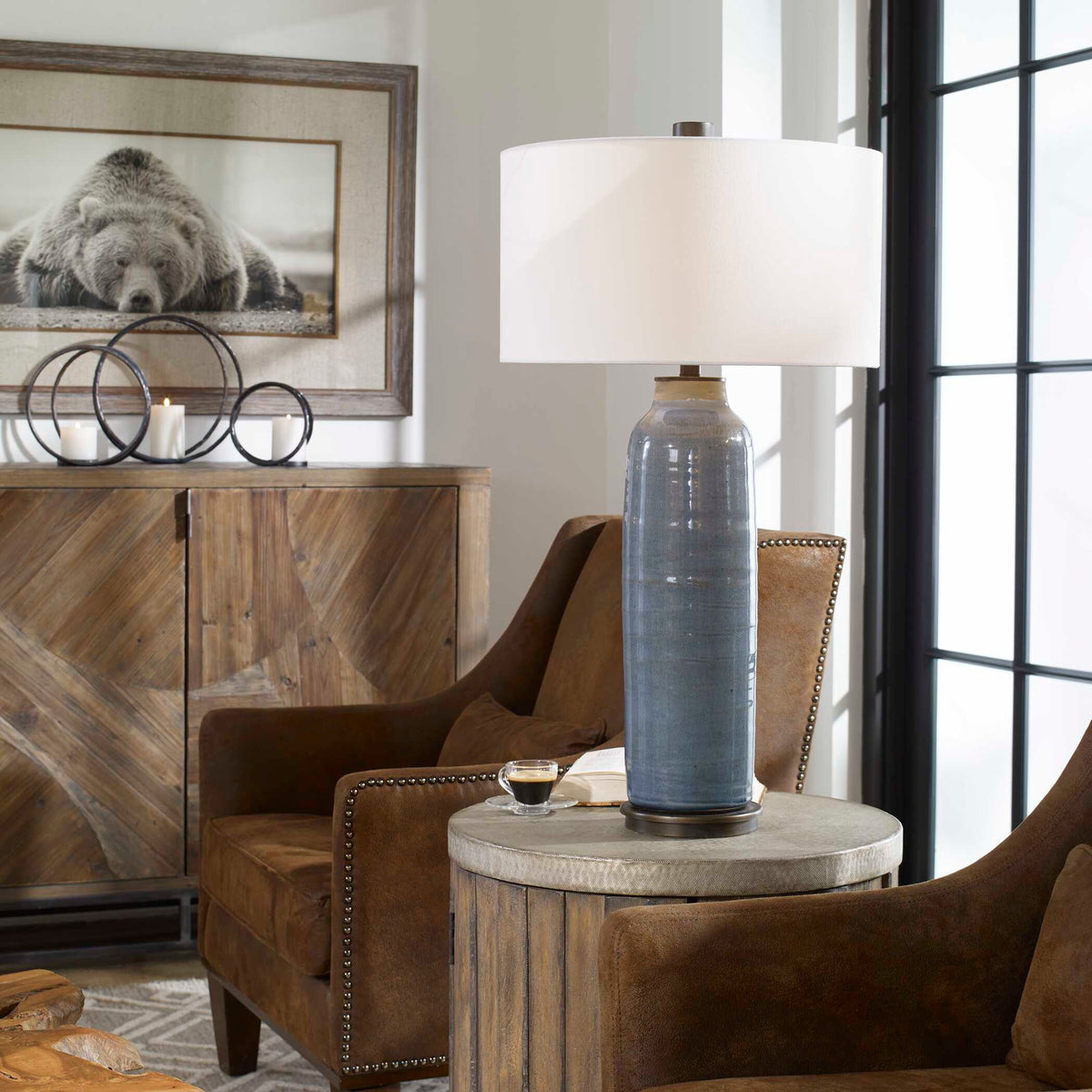 Vicente Slate Blue Table Lamp - Ornate Home