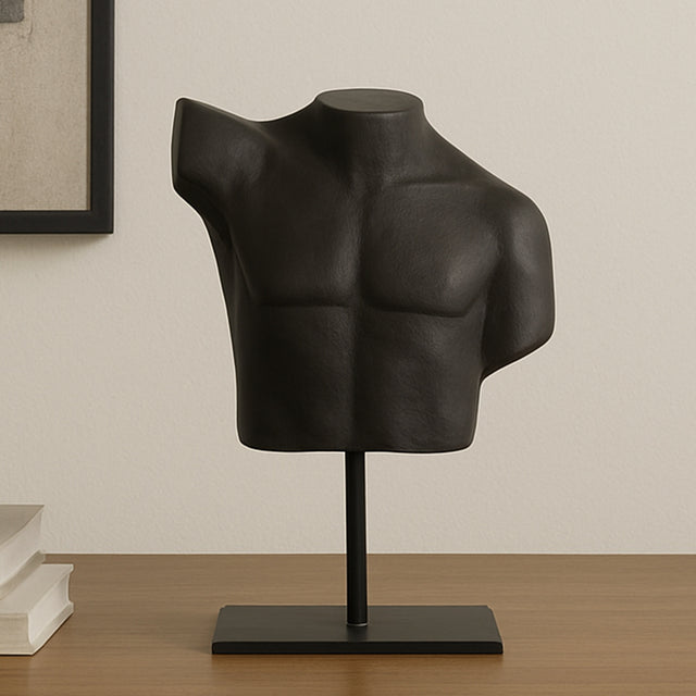 Victor Aged Black Cast Alumiinum Sculpture - Ornate Home