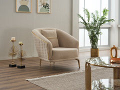 Victoria Cream 3-pieces (Sofa & Loveseat & Chair) Living Room Set - Ornate Home