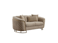 Victoria Cream 3-pieces (Sofa & Loveseat & Chair) Living Room Set - Ornate Home