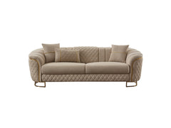Victoria Cream 3-pieces (Sofa & Loveseat & Chair) Living Room Set - Ornate Home