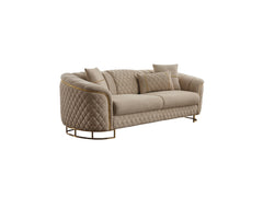 Victoria Cream 3-pieces (Sofa & Loveseat & Chair) Living Room Set - Ornate Home