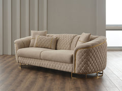 Victoria Cream 3-pieces (Sofa & Loveseat & Chair) Living Room Set - Ornate Home