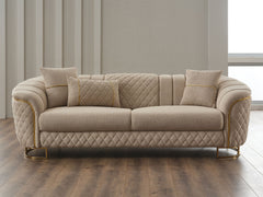 Victoria Cream 3-pieces (Sofa & Loveseat & Chair) Living Room Set - Ornate Home